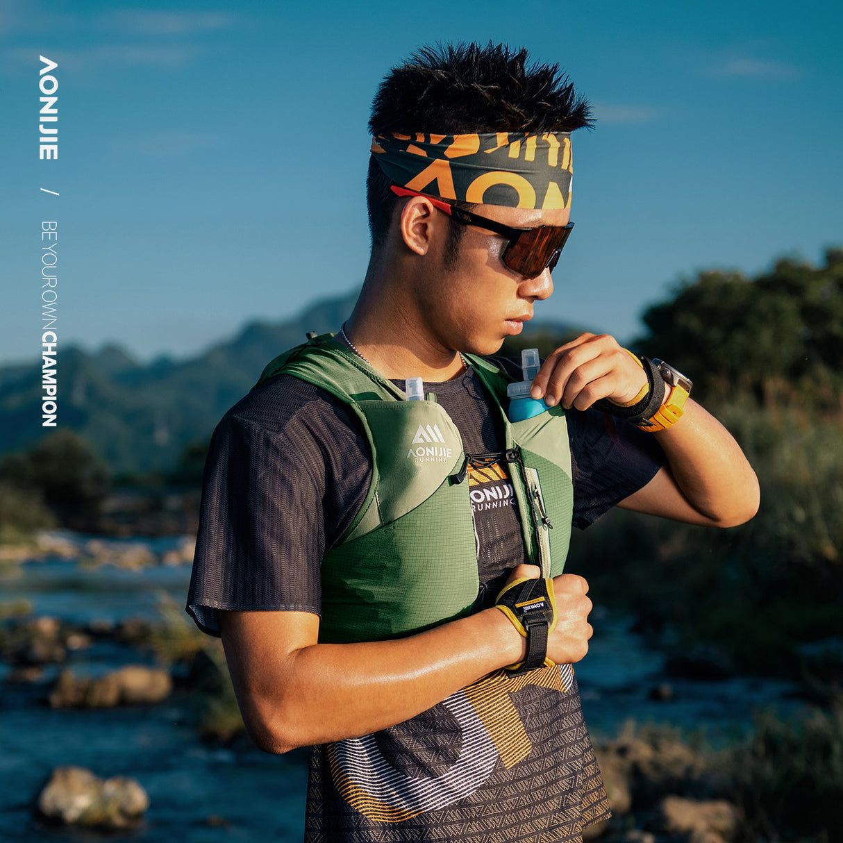 Chaleco AONIJIE Mont Blanc 8L - verde