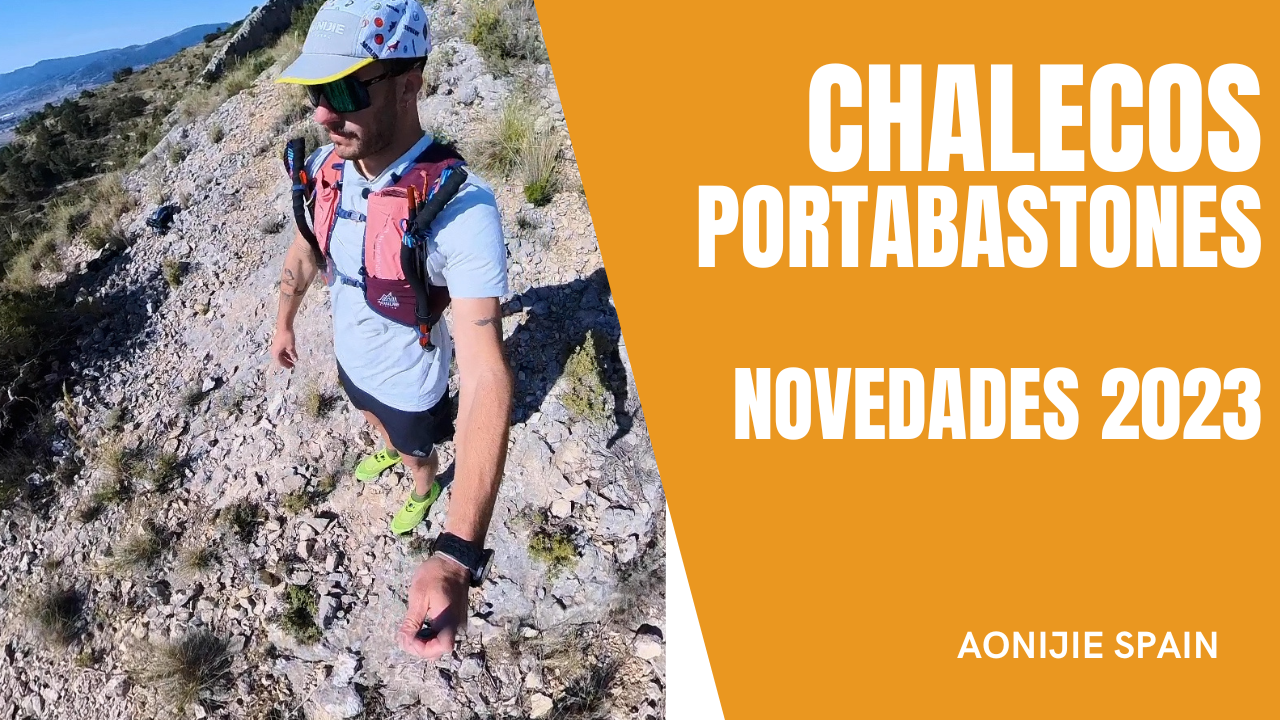 Chalecos hidratación con porta bastones