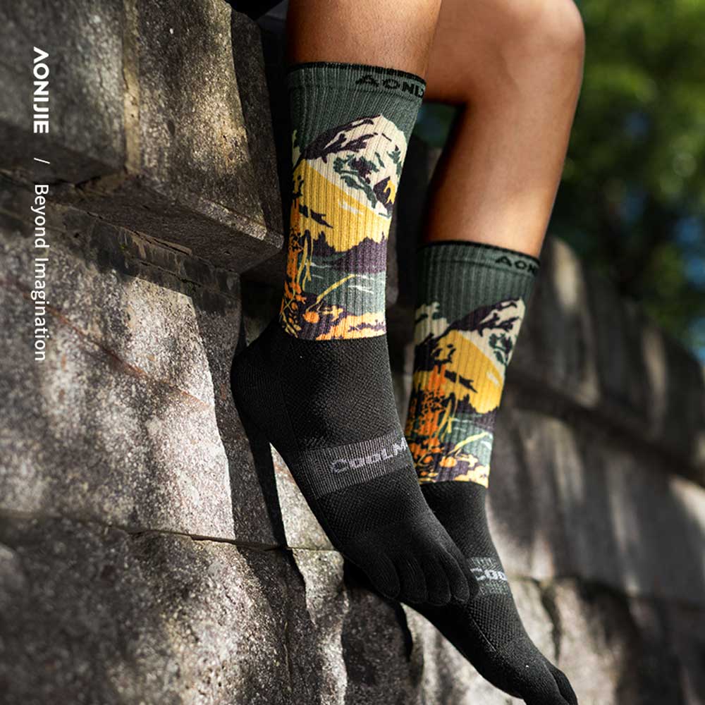 Calcetines AONIJIE D2 Trail Coolmax - verde