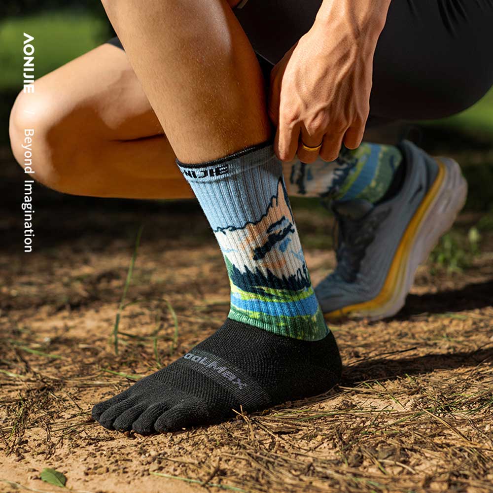 Calcetines AONIJIE D2 Trail Coolmax - azul