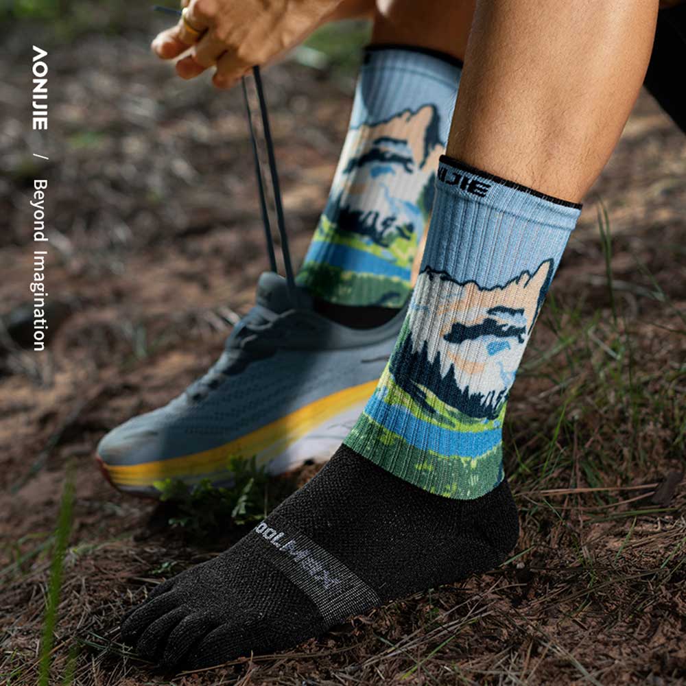 Calcetines AONIJIE D2 Trail Coolmax - azul
